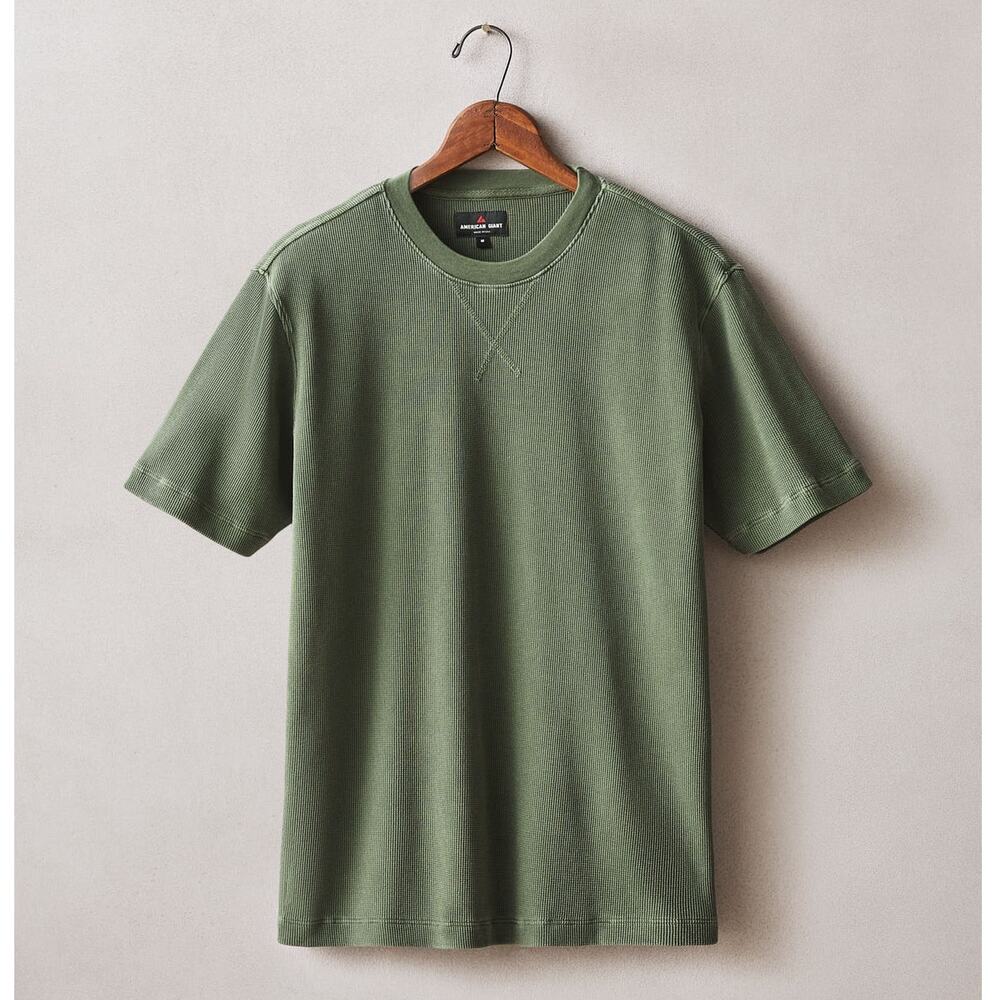 American Giant Men's Thermal Tee Short Sleeve Fern Green Size Large NWOT